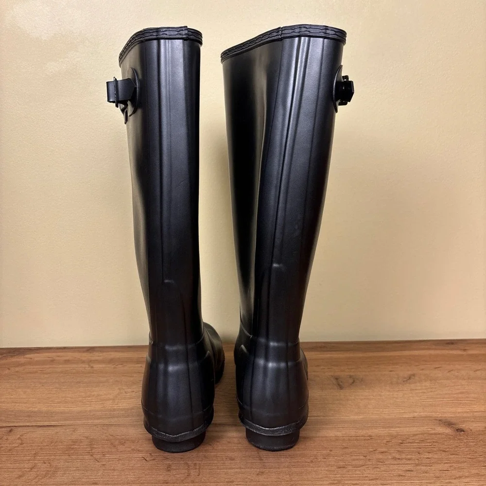 HUNTER Original Tall Nebula Waterproof Rain Boot Silver Women‎ Size 7 Rubber